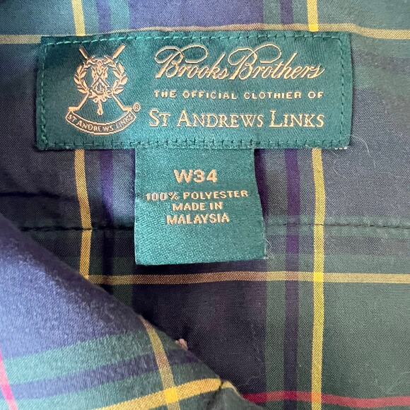 Brooks Brothers St Andrews Links Golf Shorts W34 Black 9”Inseam Tee/Glove Pocket - Picture 1 of 12